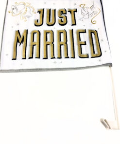 Autofahne "JUST MARRIED"