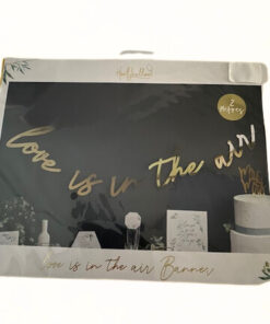 Banner "love is in the air" goldfarben