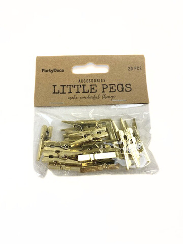 Klammern aus Holz goldfarben