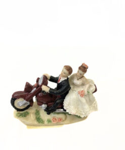 Dekofigur "Hochzeitspaar auf Motorrad"