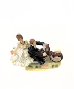 Dekofigur "Hochzeitspaar auf Motorrad"