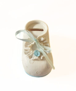 Spardose "Babyschuh" blau