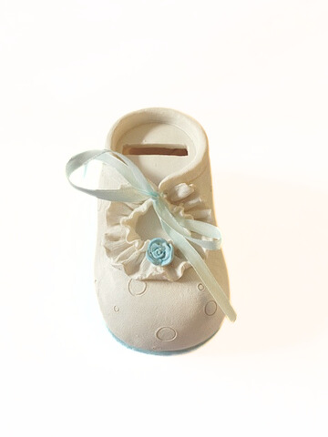Spardose "Babyschuh" blau