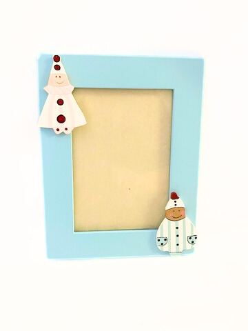 Bilderrahmen aus Holz, blau