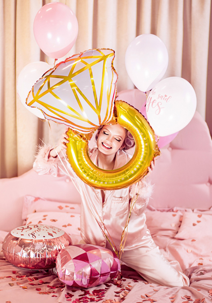 Luftballon-Set "She said yes" incl. Helium und Ballonbeschwerer – Bild 2