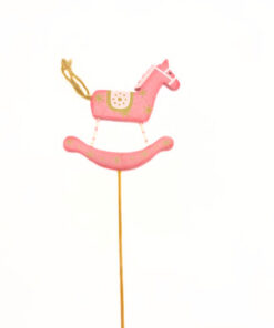 Stecker rosa Pferdchen aus Holz