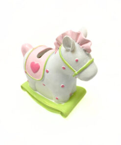 Spardose "Schaukelpferd", rosa