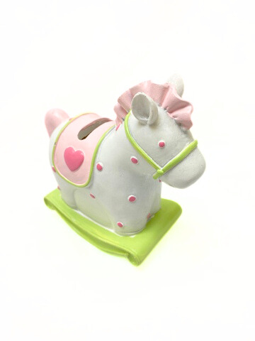 Spardose "Schaukelpferd", rosa