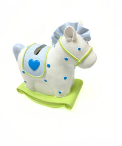 Spardose "Schaukelpferd", blau