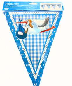 Wimpelgirlande "Klapperstorch" blau