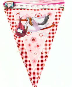 Wimpelgirlande "Klapperstorch" rosa