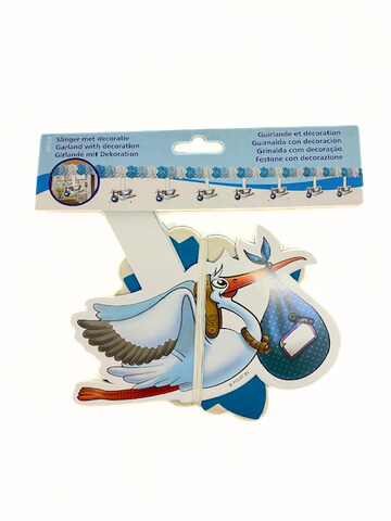 Girlande "Klapperstorch" blau