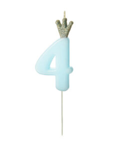 Geburtstagskerze mit Krönchen hellblau