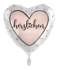 Folienballon Herz "herzlichen Glückwunsch"