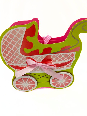 Geschenktasche "Kinderwagen" rosa