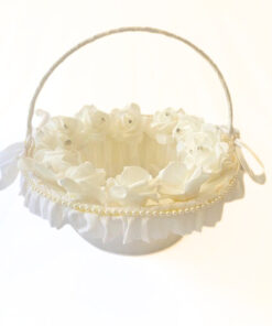 Körbchen für Blumenkind, rund, creme/weiß