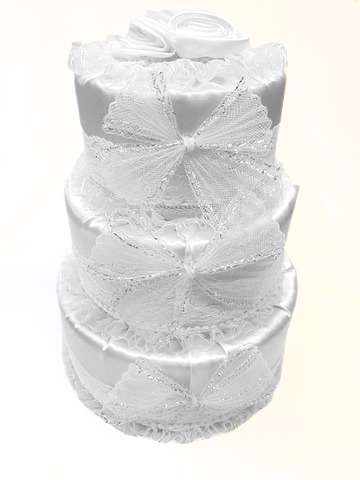 Geschenkverpackung "Torte, dreistöckig", weiß