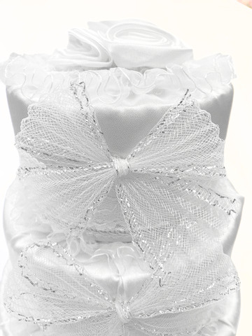 Geschenkverpackung "Torte, dreistöckig", weiß – Bild 3