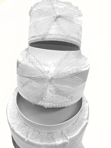 Geschenkverpackung "Torte, dreistöckig", weiß – Bild 4