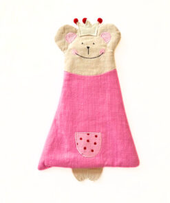 Stoffier mit Krone zur Aufbewahrung von Utensilien mit Reißverschluß, rosa, ca. 38 cm