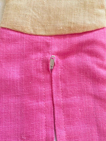 Stoffier mit Krone zur Aufbewahrung von Utensilien mit Reißverschluß, rosa, ca. 38 cm – Bild 2