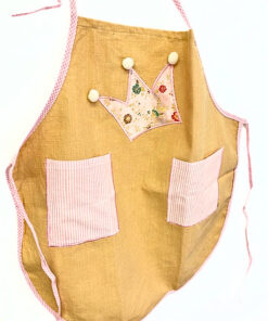 Kinderschürze aus Stoff mit Krone, rosa