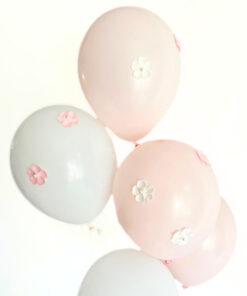 Alternative view of Latexballonstrauß rosa/weiß mit Blümchen