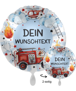 Folienballon "Feuerwehr", ca. 70 cm, mit Wunschtext