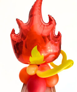 Folienballon "Flamme" auf kleinem Ballonsockel