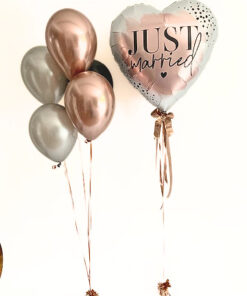 Set Folienballon "Just married" + Latexballonstrauß