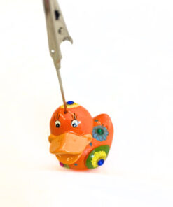 Alternative view of Kartenhalter "Ente", orange mit Glitzersteinchen