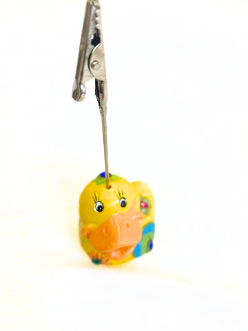 Kartenhalter "Ente", gelb mit Glitzersteinchen – Bild 2