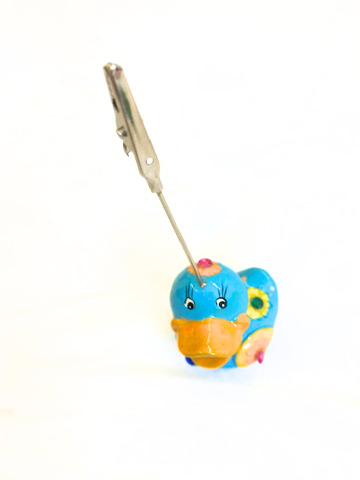 Kartenhalter "Ente", blau mit Glitzersteinchen – Bild 2