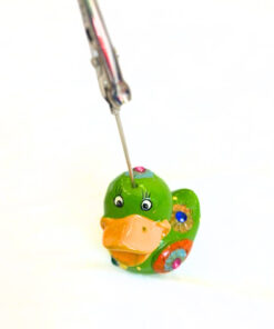 Alternative view of Kartenhalter "Ente", grün mit Glitzersteinchen