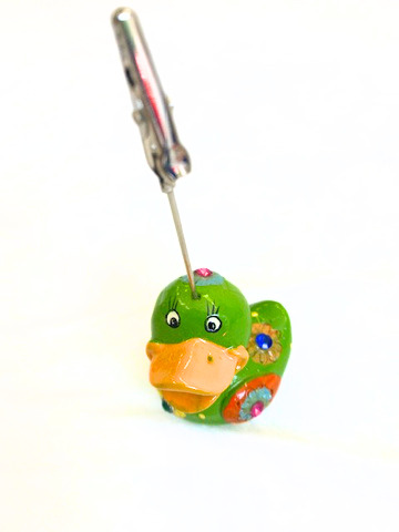 Kartenhalter "Ente", grün mit Glitzersteinchen – Bild 2