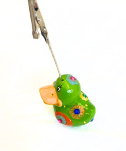 Kartenhalter "Ente", grün mit Glitzersteinchen