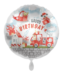 Folienballon Feuerwehr "Happy Birthday"