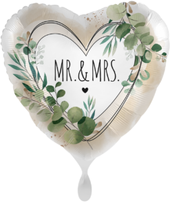Folienballonherz "MR. & MRS."