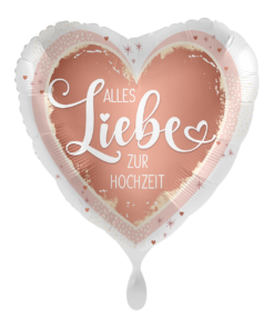 Folienballonherz "Alles Liebe zur Hochzeit"