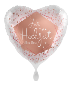 Folienballonherz "Zur Hochzeit alles Gute" ca. 43 cm