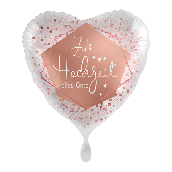 Folienballonherz "Zur Hochzeit alles Gute" ca. 43 cm