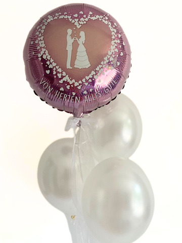 Ballonstrauß Hochzeit "VON HERZEN ALLES GUTE"