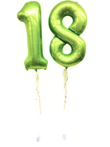 Folienballonzahlen 18 lemon green – Bild 2