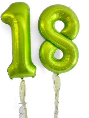 Folienballonzahlen 18 lemon green