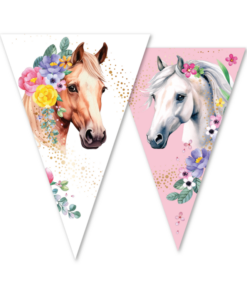 Wimpelkette "Pferd mit Blumen"