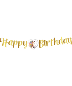 Banner Happy Birthday "Pferd mit Blumen"