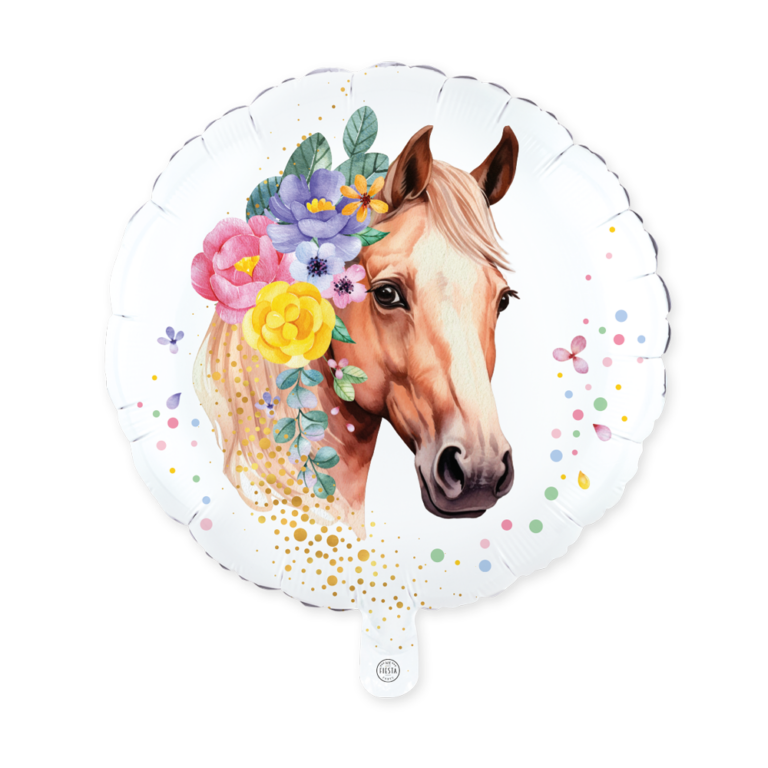 Folienballon "Pferd mit Blumen"