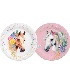 Pappteller "Pferd mit Blumen"