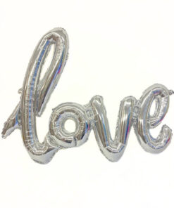 Folienballon "Love" in silber,  für Luftfüllung