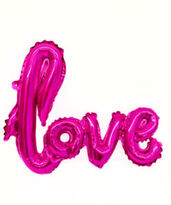 Folienballon "Love" in pink, für Luftfüllung